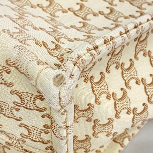 Celine Triomphe Canvas Tote Bag, Beige, Women's - Picture 7 of 12